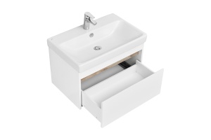 Тумба под раковину Aquaton Марти 70 белый-светлое дерево  - 3