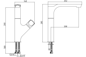 Смеситель E.C.A. Myra для кухонной мойки 104118063EX - 2