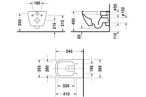 Чаша для унитаза подвесного Duravit Happy D.2 2222090000 rimless - 3