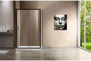 Душевой уголок Vincea Garda 150х90 профиль черный стекло прозрачное  - 2