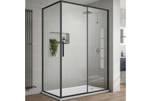 Душевой уголок Vincea Slim-U 120х90 черный стекло прозрачное