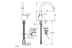 Смеситель для раковины Ideal Standard Cerasprint хром (B7472AA) - 2