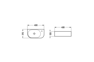 Подвесная раковина Vincea 40х22 белая правая - 3