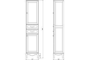 Шкаф-пенал ValenHouse Эллина 41.5 см (E40_ККRХ) - 3