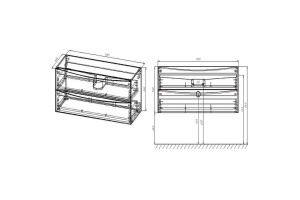 Тумба с раковиной Vincea Gio Mia 120 серая - 2
