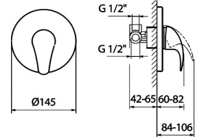 Смеситель Webert Sax SX880101015 С ВНУТРЕННЕЙ ЧАСТЬЮ, хром - 2