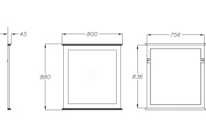Зеркало Opadiris Палермо 80 светлый орех - 2
