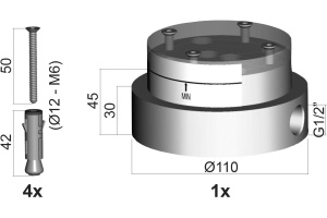 Скрытая часть Paffoni Light LIG030 - 2