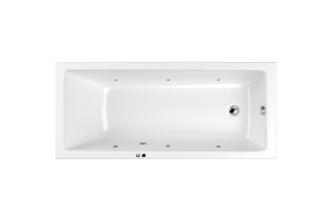 Ванна акриловая WHITECROSS Wave Slim Soft 160x70 с гидромассажем белый - хром