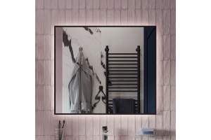 Зеркало DIWO Элиста 80 черное, с подсветкой