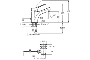 Излив Jacob Delafon Strayt E37344-CP для ванны - 2
