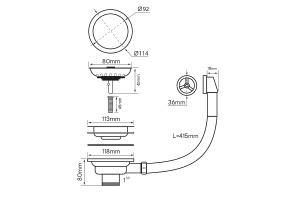 Слив-перелив для кухонной мойки Paulmark брашированное золото - 2