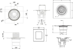 Душевой трап Berges Zentrum Norma 15х15 хром глянцевый - 2