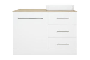 Тумба под стиральную машину Misty Респект 120 белая - светлое дерево
