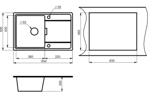 Мойка кухонная Granula GR-6503 черный - 2