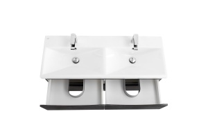 Тумба с раковиной BelBagno Marino-Cer 120 с двумя чашами темное дерево - 3