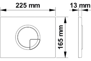 Кнопка смыва Berges Wasserhaus Novum R2 хром, матовый - 2