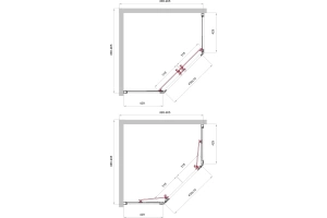 Душевой уголок BelBagno Uno 90х90 хром (UNO-195-P-2-90-C-Cr) - 3