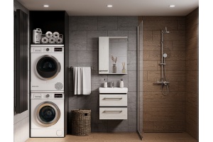 Зеркало-шкаф Aquaton Ронда 55 с подсветкой светлое дерево - 3