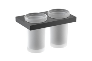 Стакан для зубных щеток двойной Timo Petruma черный матовый