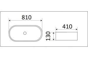 Раковина накладная Ceramalux N 81 белый (78327) - 2