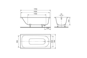 Стальная ванна Kaldewei Eurowa 312-1 170x70 - 2