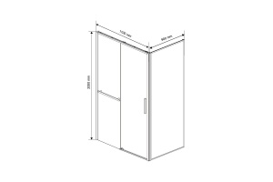 Душевой уголок Vincea Slim Soft 110х90 черный стекло прозрачное - 2