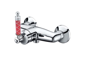 Смеситель для душа Boheme Vogue хром с красным