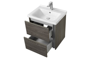 Тумба под раковину Aquaton Стоун 60 темное дерево - 3