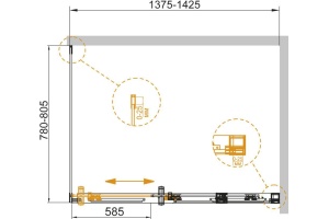 Душевой уголок Cezares Duet Soft AH 1 140/80 C Cr - 3