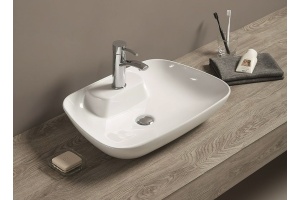 Раковина керамическая накладная AM-78358, цвет белый, 605х420х120