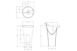 Раковина отдельностоящая ABBER Stein AS2509-H белая матовая - 3
