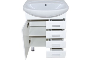 Тумба с раковиной Misty Стелла 65 белая глянцевая - 2