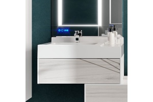 Тумба с раковиной Aquaton Сакура 80 белый-светлое дерево - 3