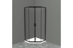 Душевой уголок BelBagno Uno 90х90 черный, матовый (UNO-195-P-2-90-C-NERO) - 2