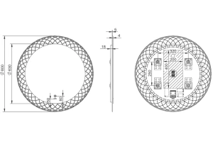 Зеркало Esbano 80х80 с подсветкой (ESMI3596LD) - 3