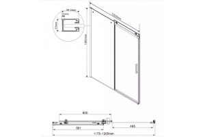 Душевая дверь Vincea Como 120 черная стекло тонированное - 2