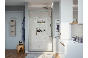 Душевая дверь в нишу STWORKI Стокгольм DE019D2120200 120 см профиль хром матовый, раздвижная, прозрачное стекло - 2