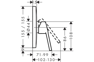 Смеситель Hansgrohe Logis loop 71267000 для душа - 2