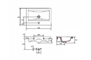 Раковина Cersanit Como 70 - 3