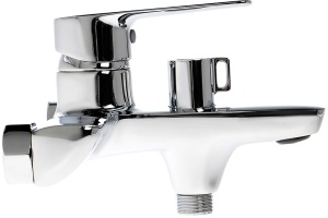 Смеситель для ванны с душем STWORKI Хельсингборг XE-02cr однорычажный, настенный, латунь, с функцией экономии расхода, глянцевый - 3