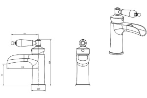Смеситель для раковины Boheme Vogue золото с черным кристаллом Swarovski - 2