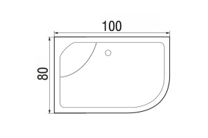 Душевой поддон River Wemor 100/80/44 L (10000006113) - 3