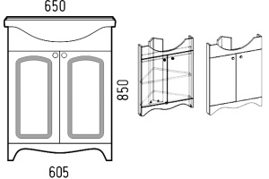 Тумба для комплекта Corozo Классика 65 угловая - 3