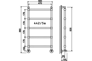 Полотенцесушитель водяной Margaroli Sole 442-5 хром - 2