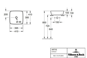Мебельная раковина Villeroy & Boch Artis 41 Macaroon (417841BCT3) - 2