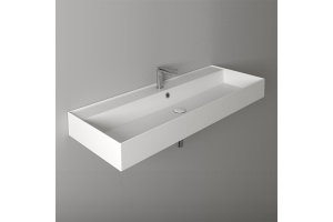 SIMAS AGILE Раковина подвесная 121х46 см, с переливом, с 1 отв под смеситель,цвет белый