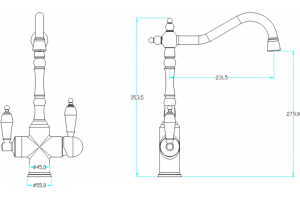 Смеситель для кухни Boheme Tradizionale хром с кристаллом Swarovski - 2