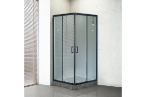 Душевой уголок Royal Bath HPD 100х90 профиль черный стекло матовое - 2