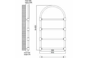 Водяной полотенцесушитель Terminus Версаль П4 500x930 Хром - 3